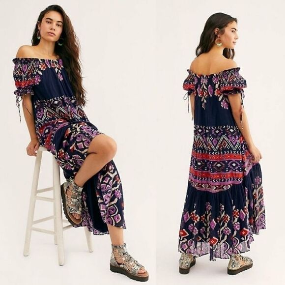 Free people Love Song Off-The-Shoulder Maxi Dress - Picture 1 of 8